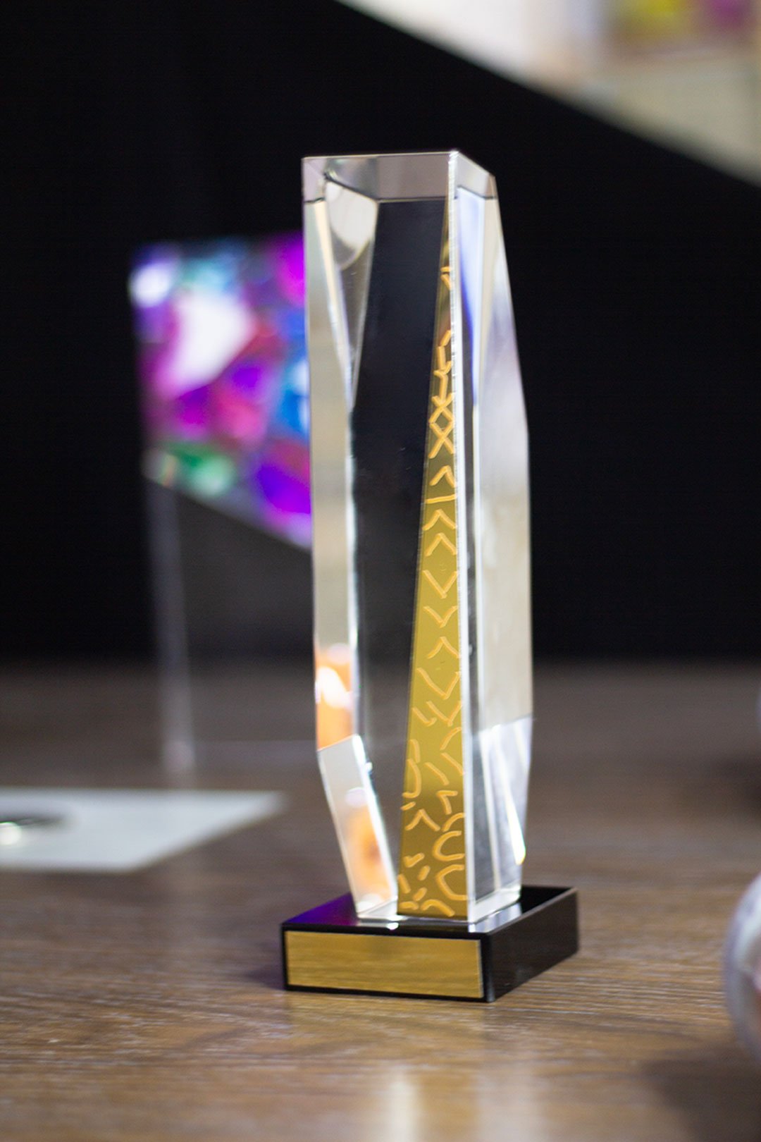 Geometric Heritage Column with Metal Award