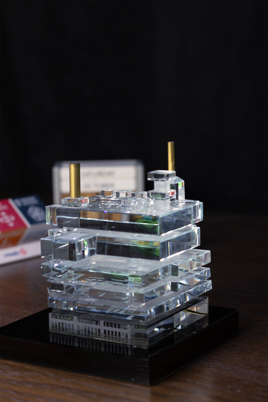 Custom 3D Oil Rig Crystal Model Award