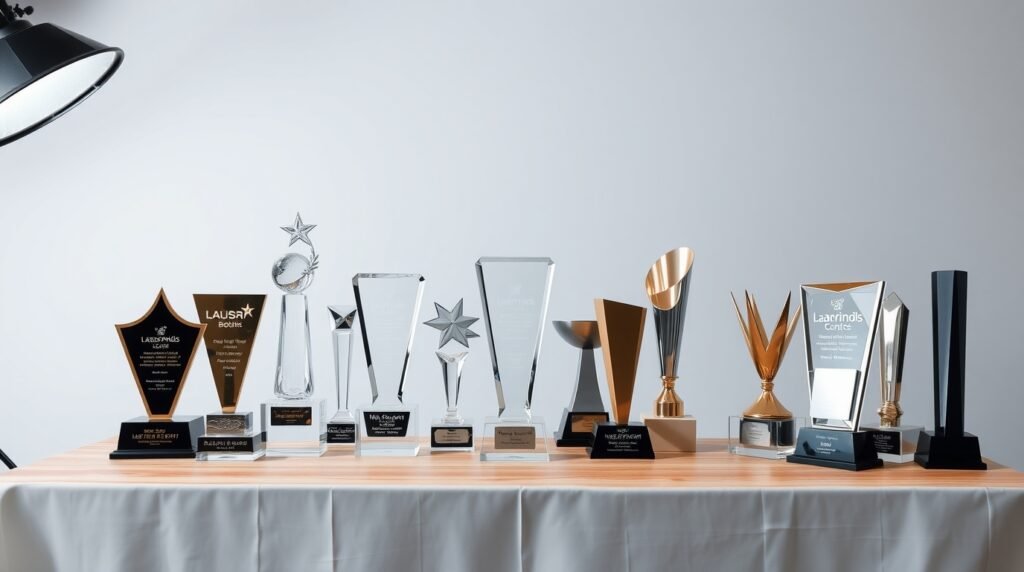 Crystal vs Metal Trophies Choosing the Perfect Award the awards dxb