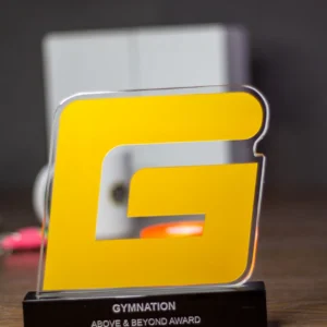 Bespoke Gymnation Above & Beyond Crystal Colored Logo Award