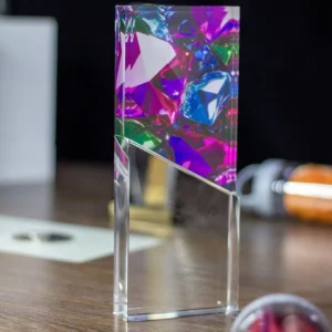Vibrant Spectrum Gemstone Crystal Award