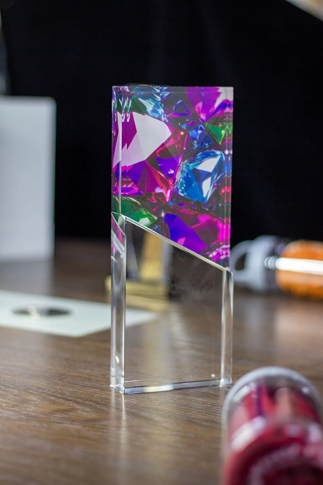 Vibrant Spectrum Gemstone Crystal Award