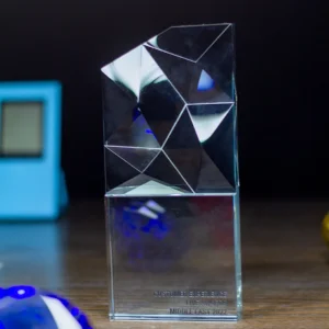 Geometric Apex Faceted Crystal Award