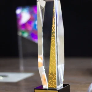 Geometric Heritage Column with Metal Award