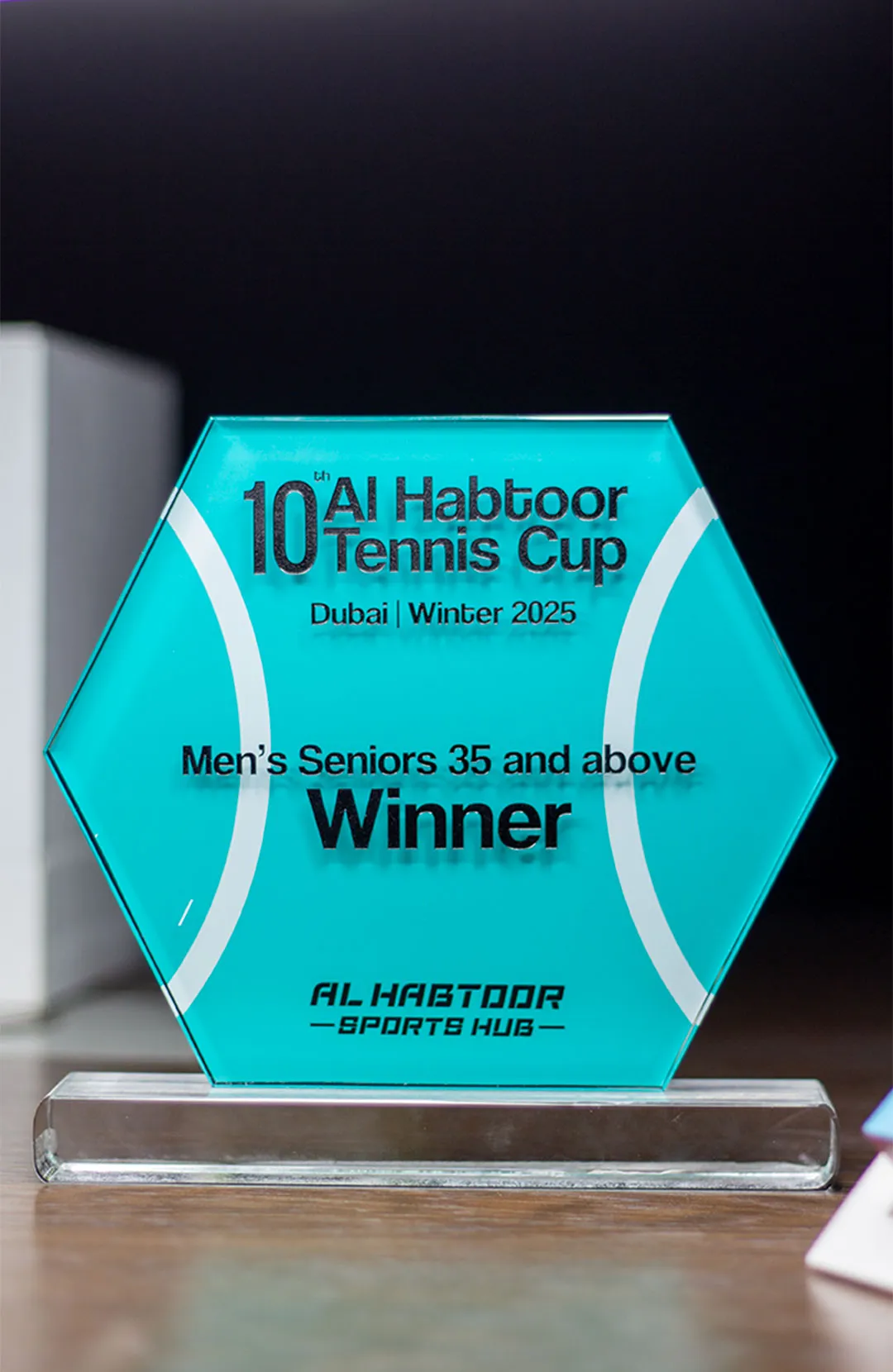 Al Habtoor Tennis Cup Hexagonal Crystal Award