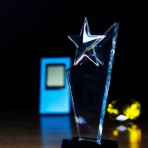 Vanguard Star Obelisk Crystal Trophy