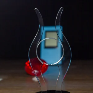 Abstract Flame of Achievement Crystal Sculpture