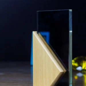 Geometric Wood & Crystal Monolith Award