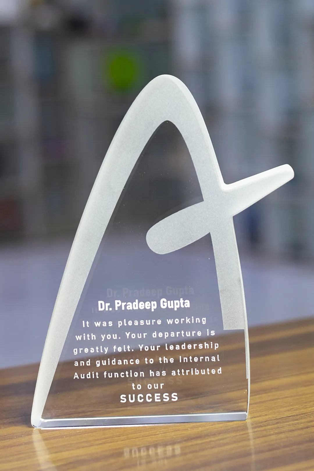 The Frosted Sail Crystal Trophy