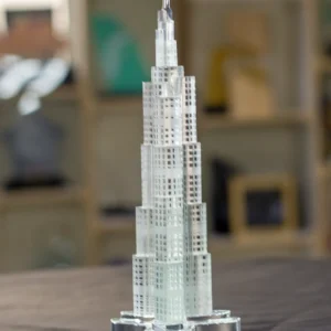 Burj Khalifa Inspired 3D Laser Etched Crystal Model