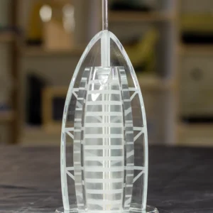 Burj Al Arab Inspired 3D Laser Etched Crystal Trophy
