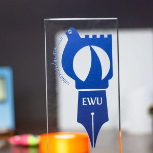 Bespoke EWU Logo Crystal Pen Nib Recognition Award