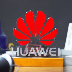 Bespoke Huawei Logo Cutout Crystal Excellence Award