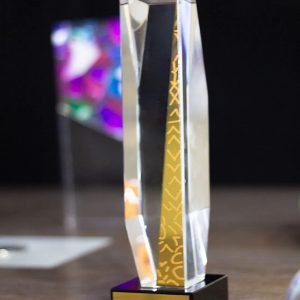 Geometric Heritage Column with Metal Award