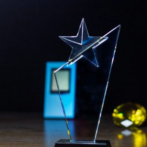 Vanguard Star Obelisk Crystal Trophy