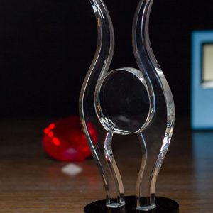 Abstract Flame of Achievement Crystal Sculpture