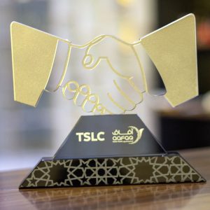 The Handshake Crystal Trophy