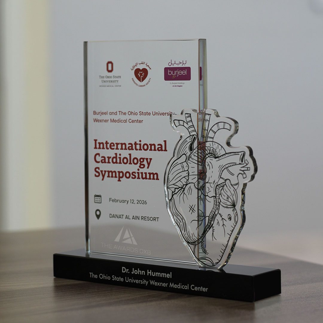 2 Top Crystal with a 2D Heart Award with Black Crystal Base - Image 2