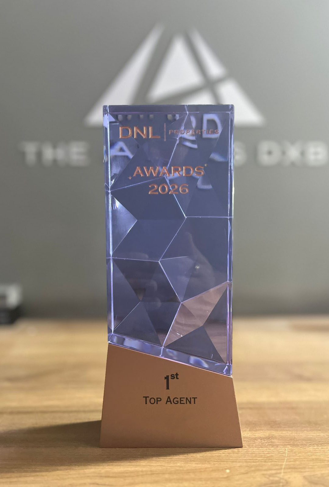 Blue Abstract Crystal Award