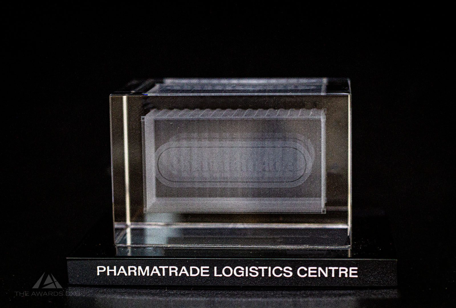 Laser Engraved Cube with Black Crystal Base